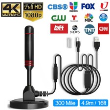 300 Miles Indoor Digital TV Antenna Upgraded HDTV Amplified Signal HD 4K 1080P