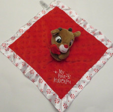 My First Rudolph The Red Nosed Reindeer Lovey Security Blanket Rattle Christmas