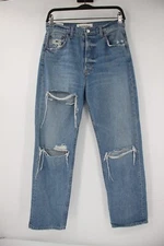 reformation Women's 27 Cynthia high relaxed distressed jeans blue oahu wash