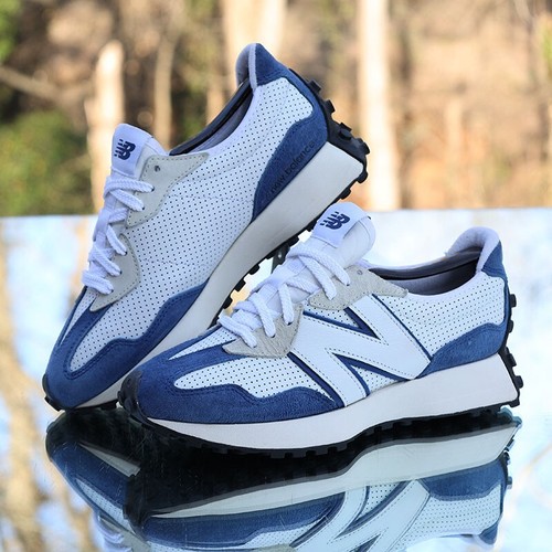 New Balance 327 Primary Pack Blue Men’s Size 7.5 White Custom MS327PF - Picture 2 of 13