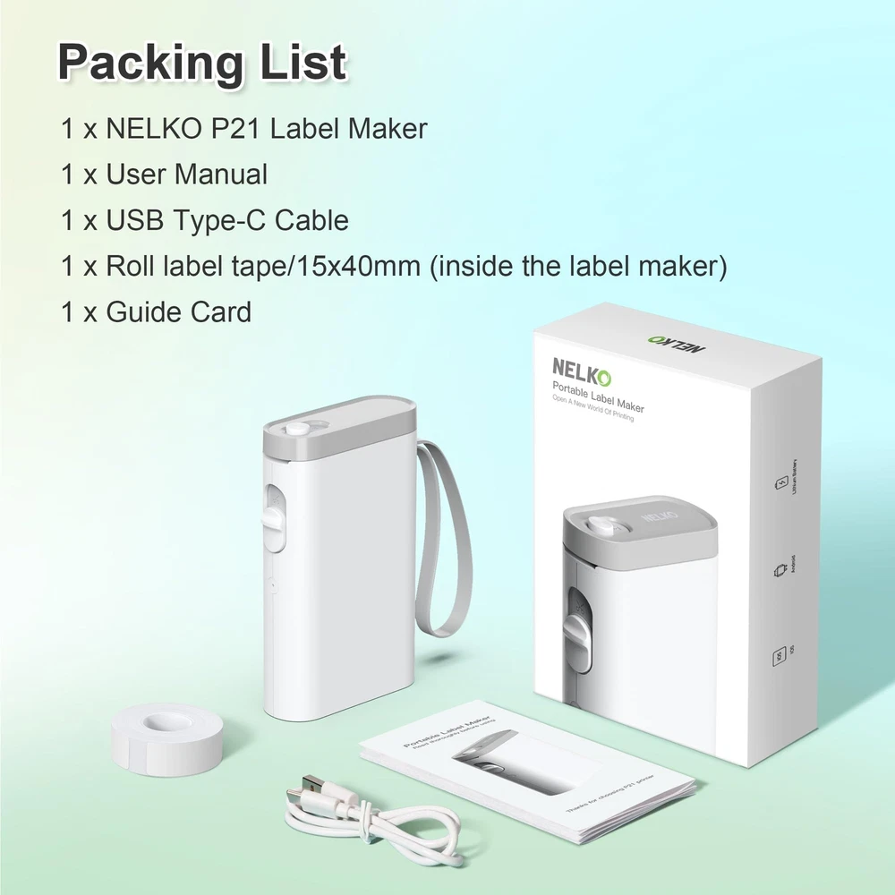 Bluetooth Label Maker Machine P21 with Wireless Mini Tape Printer