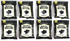 Lot of (8) Wiley Wallaby Australian Style Black Gourmet Licorice 5oz Bags Candy