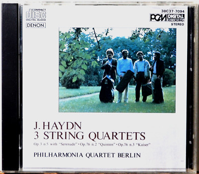 CD Haydn 3 String Quartets Philharmonia Berlin Japan Smooth Edge NEAR MINT DISC