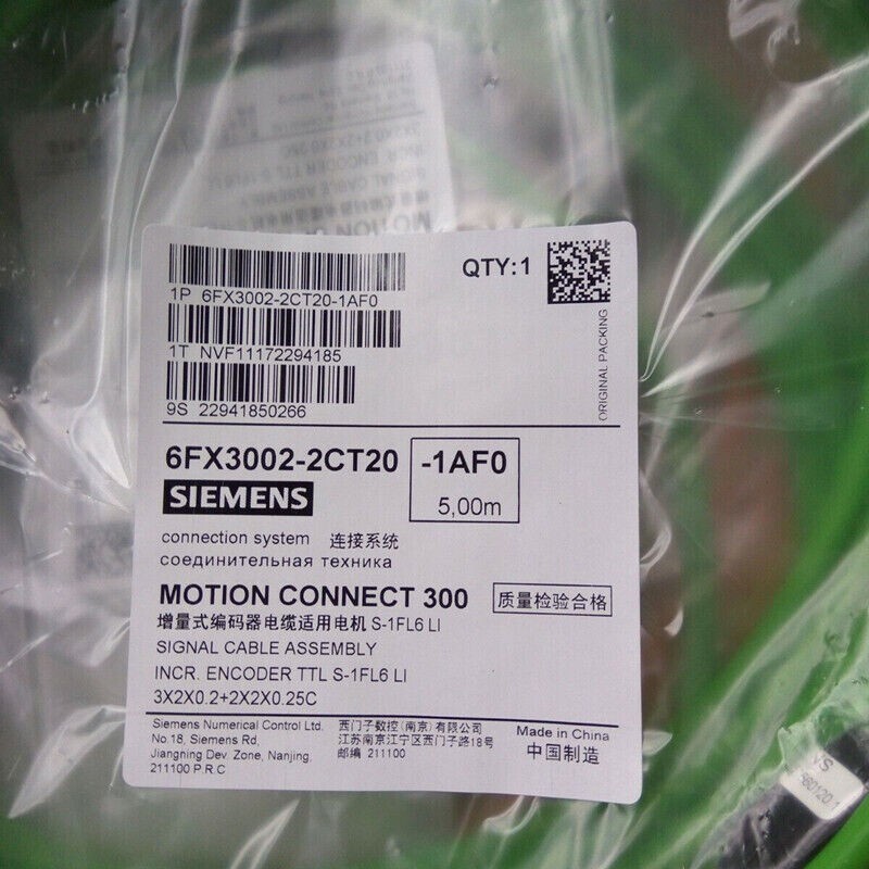 6FX3002-2CT20-1AF0 New Sealed Siemens Encoder Cable 6FX3002-2CT20-1AF0 IPCS