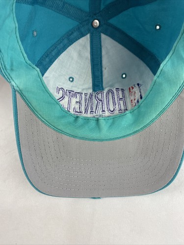Vintage 1990s Charlotte Hornets Champion Snapback Hat Cap Teal Embroidered - Picture 13 of 14