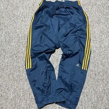 Vintage Adidas Sweat Track Pants Mens 2XL Blue Yellow Mesh Lined EUC