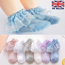 Girls Baby Toddler Frilly Lace Ankle School Christening Wedding Socks 0-9 years