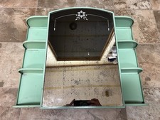 Rare Mcm Mint Green Homart Medicine Cabinet Arched Art Mirror Beautiful Petina