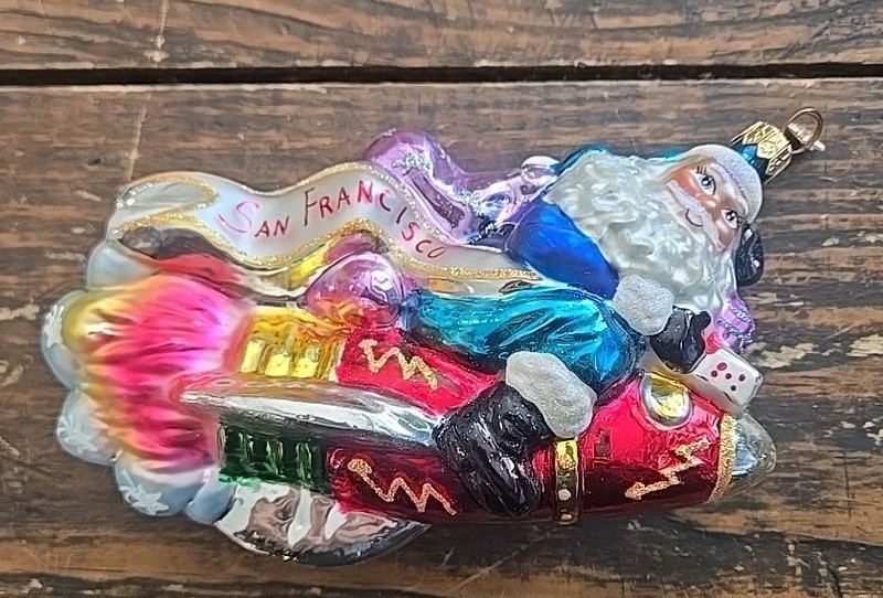 Christopher Radko Ornament Santa Rocket