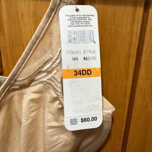 Wacoal Women's 34DD Bra - Soft Beige Underwire Support NWT 855188 - Picture 2 of 7