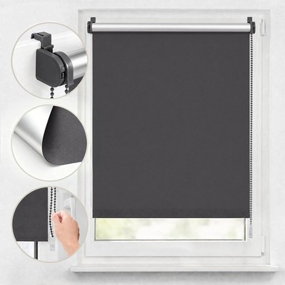 Thermo Rollo Verdunkelungsrollo Klemmfix ohne Bohren Fensterrollo Seitenzugrollo