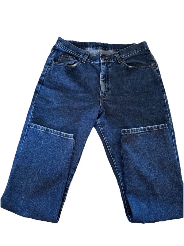 Riders Men's Blue Straight Leg Jeans Medium Wash Mid Rise 5-Pocket Button