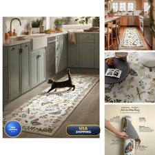 palohom 2'6"x8' Beige Hallway Runner Rug Non Slip Stain Resistant Low Pile