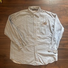 Vtg Looney Tunes Denim Shirt Mens XL Embroidered 1994 Acme Bugs Bunny Taz Daffy
