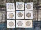 90% Silver Lot Of 9 Walking Liberty Half Dollar Mixed Dates