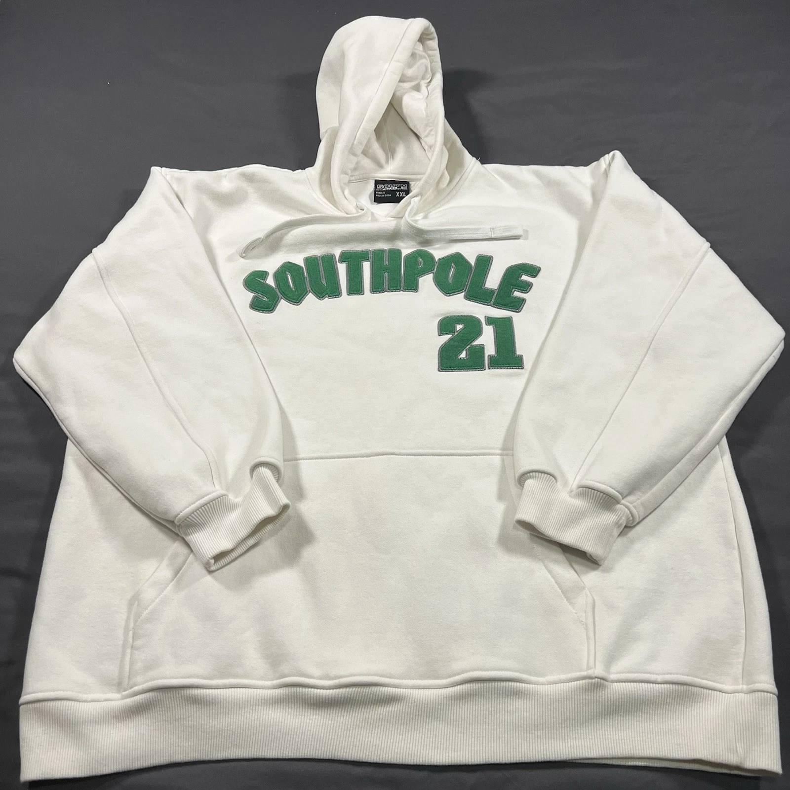 Southpole Hoodie Mens 2XL XXL White Baggy Hip Hop Streetwear 90s Y2K Vintage