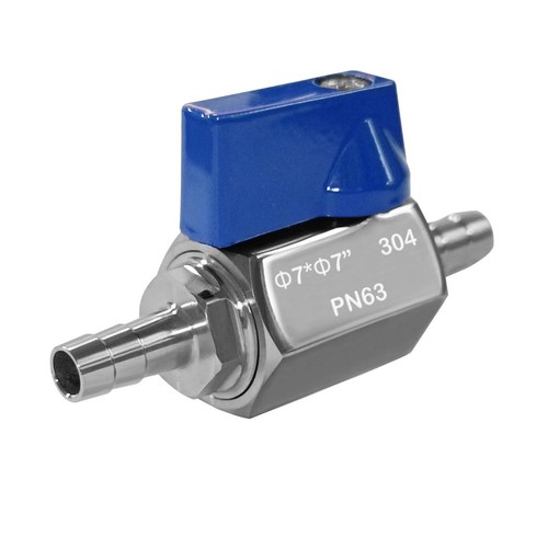 1/4" Barb Ball Valve - 304 Stainless Steel Mini Shut Off Valve for Plumbing & Ho