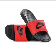 Nike Benassi JDI Just Do It Slides Sandals Slippers Red Black Size 12
