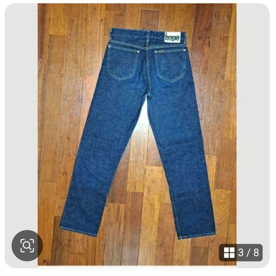 Bape A Bathing Ape Denim Pants Jeans Blue M Waist 74cm BA0226207 thumbnail 3