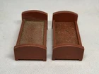Vintage Fisher Price little people lot/2 brown single beds