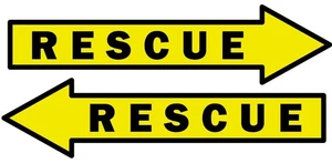 2 x RESCUE Arrow RAF USAF Self Adhesive Vinyl Sticker