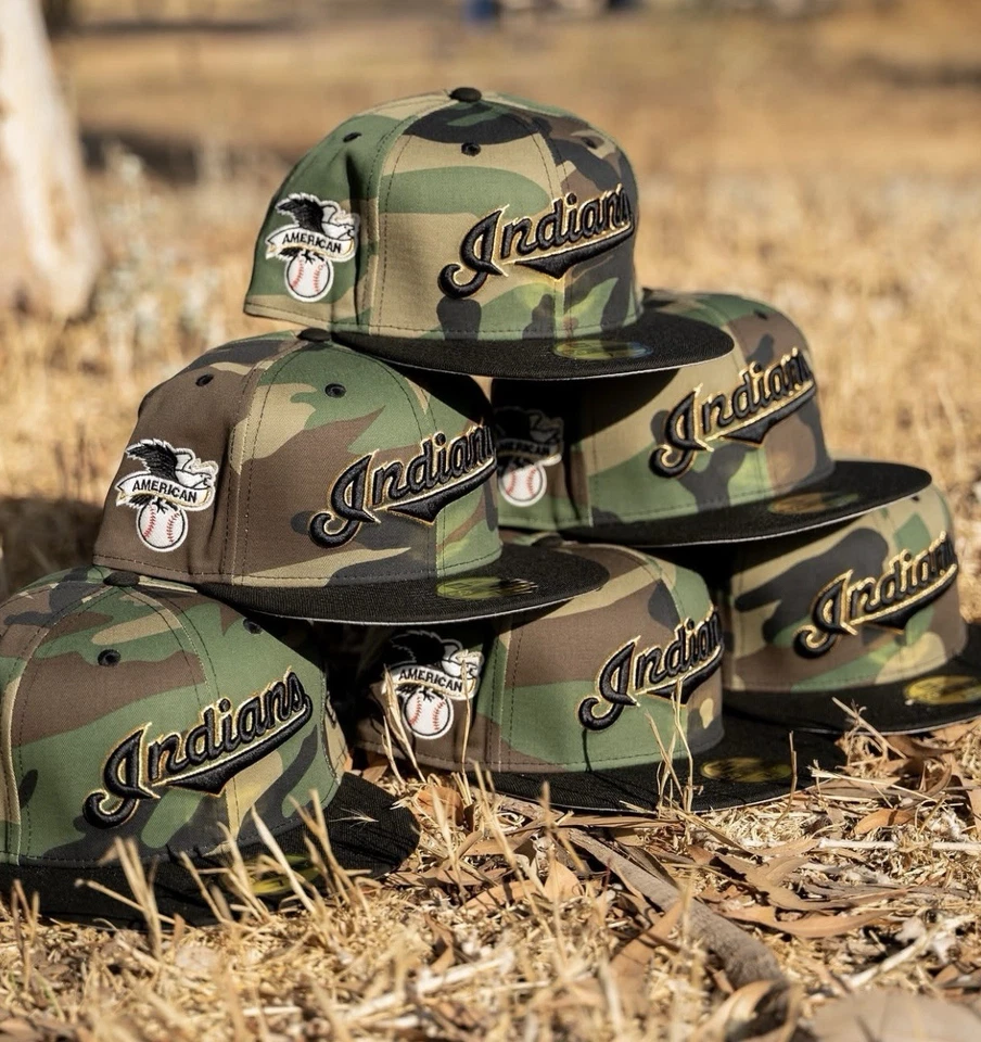 Cleveland Indians New Era Fitted Club 59Fifty Camo/Gold /Black - Image 2 of 2