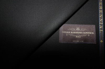 Vitale Barberis Canonico SUPER 110 S WOOL BLACK SUITING FABRIC MADE IN ITALY3,4m
