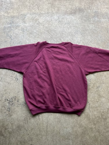 Vintage 90's Structure Ramie Cotton Crewneck Sweater Logo Maroon Men’s XL - Picture 4 of 8