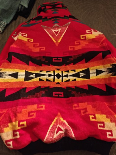Vintage PENDLETON High Grade Red Black Western Wear Native Southwest Jacket L - Picture 5 of 5