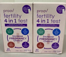 Lot of 2 Proov Fertility 4 in 1 Test - 3 Cycle Test Kit (40 tests)  - EXP 2025