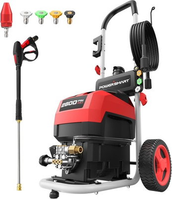 #ad Electric Pressure Washer 2800 PSI Max 2.0 GPM 8quot; Wheels 5 Spray Tips and 1.5L $220.35