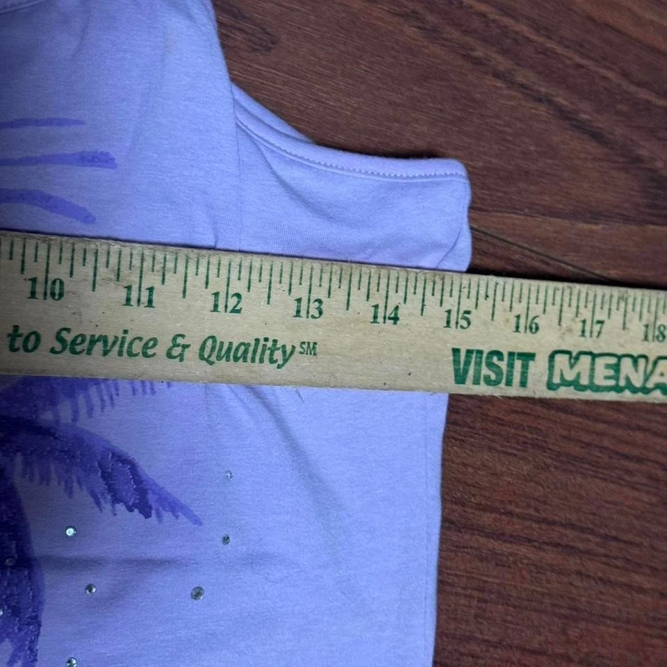 Y2K ограниченного слишком цветочный пляж фиолетовый Майка размер молодежи XL - Изображение 4 из 4