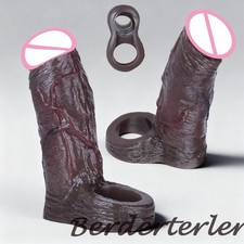 Reusable Sheath Silicone Penis Sleeve Extender For Male Delay Ejaculation Ring