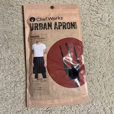 NEW Chef Works Urban Apron Collection Harlem Wide Half Bistro Apron Black