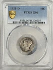 1921-D 10c Mercury Dime PCGS G06 Silver Ten Cent Denver US Coin SEMI KEY DATE!