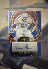 2025 Panini Select - Select Signatures Evan Brown #SIP-EBN Blue Prizm /99 