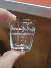 Old Antique 1900s Security Distilling Chicago IL PRE PRO ADVERTISING SHOT GLASS
