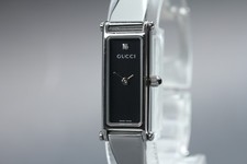 Orologio vintage donna Gucci 1500L quadrante nero 1P diamante quarzo 12mm...