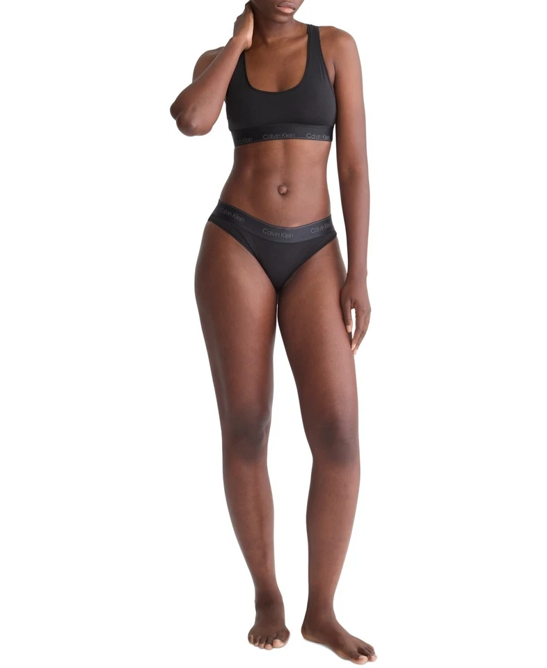 Calvin Klein BLACK Modern Cotton Holiday Unlined Bralette, US Medium - Image 3 of 3