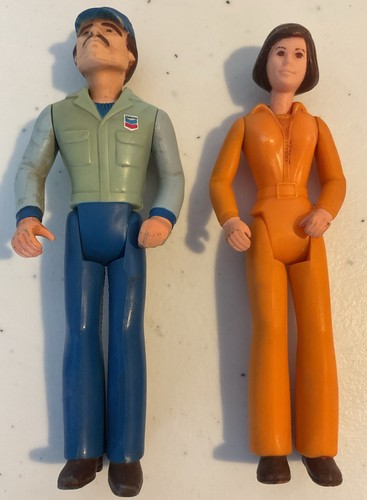 Vintage 1978 Tonka Toy Chevron Gas Station Attendant & Women