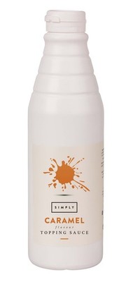 Simply Caramel Topping Sauce 1 kg Quetsch-Flasche, Karamellsoße, Eissoße,Dessert