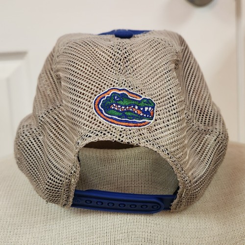 University of Florida Gators American Flag Mesh Snapback Hat Cap Blue Beige - Imagen 3 de 11