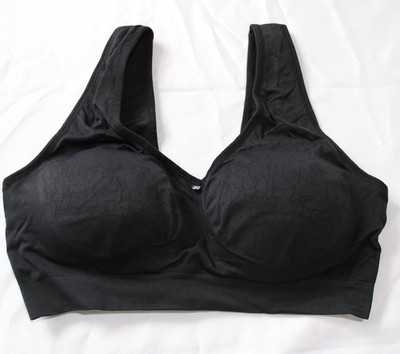Breezies Women's Cooling Comfort Wirefree Seamless Contour Bra CN6 Black Large