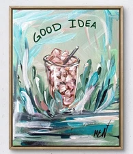 Maria Art ICE COFFEE GOOD IDEA 8x10 CANVAS Abstract Expression Modern Kitchen