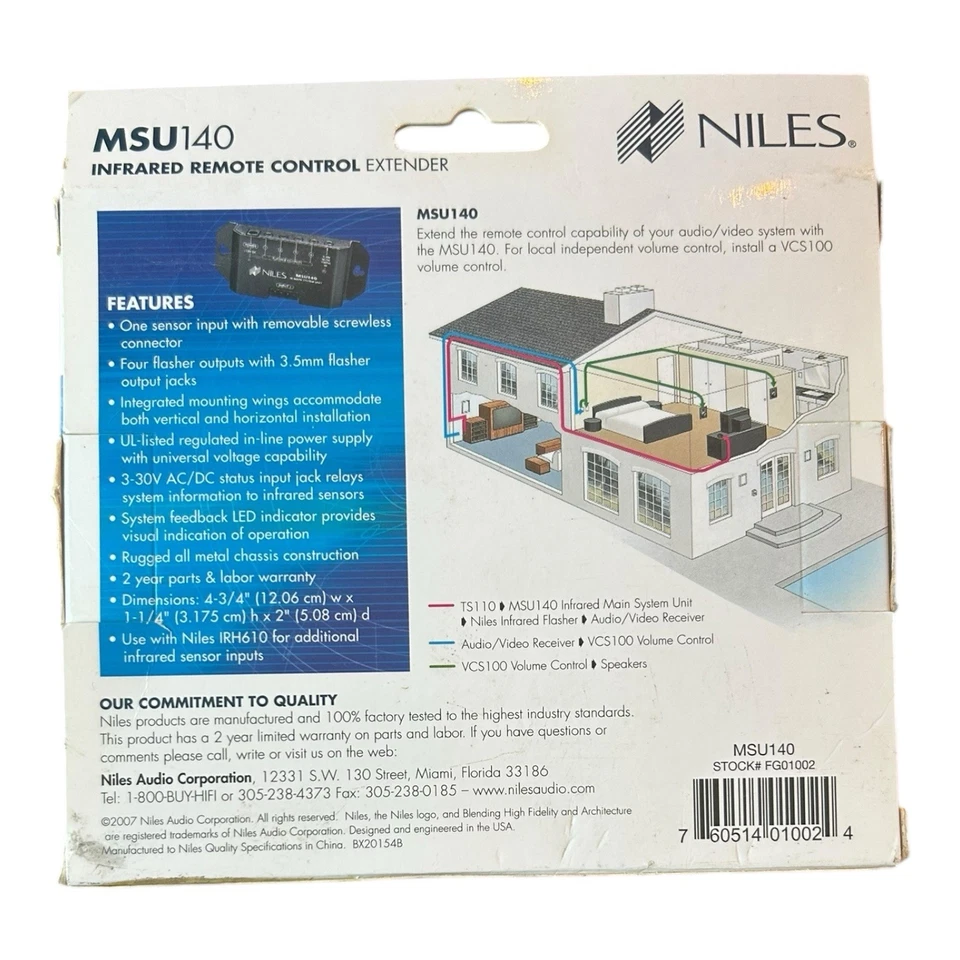 Niles Infrared Remote Control Extender MSU140 - Main System Unit NEW IN BOX - Image 2 of 4