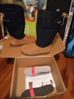 Steger Mukluks North Country Chestnut 13'' Winter Boots Black Canvas With...