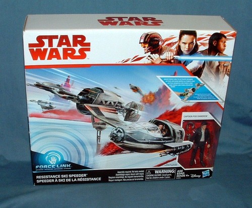 STAR WARS, FORCE LINK, RESISTANCE SKI SPEEDER W/ POE - 2017 - NEW IN SEALED BOX