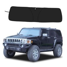 Windshield Sunshade Fit for Hummer H3 2005-2009, Folding Car Sun Shade Black