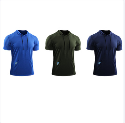 Herren Kapuzen Kurzarm T-Shirt Sommer Sportswear Casual Fitness Training Tops