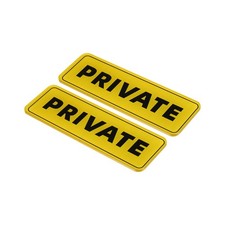 Private Sign, Acrylic 6"x2" Car Sticker Sign Holder, Gold 2pcs